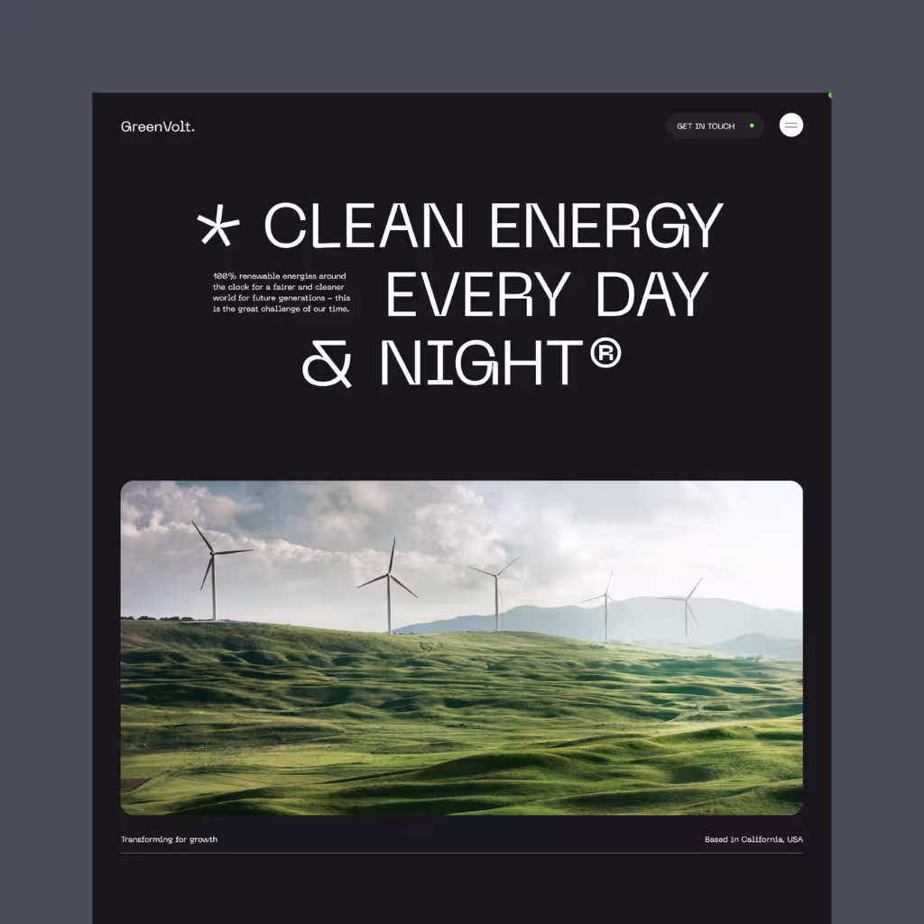 GreenVolt - Koncepció weboldal