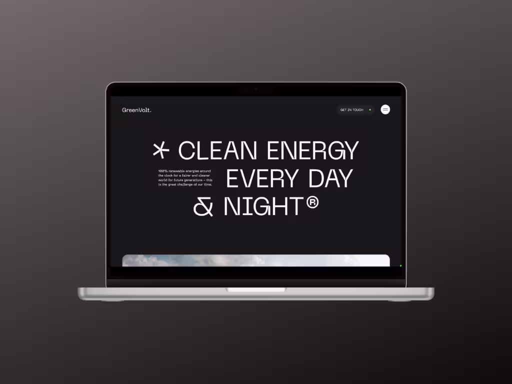 GreenVolt - Koncepció weboldal